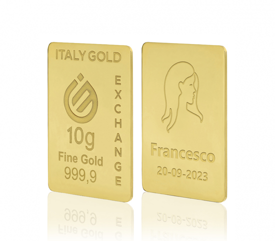 Lingotto Oro 24Kt da 10 gr. segno zodiacale Vergine  IGE GOLD
